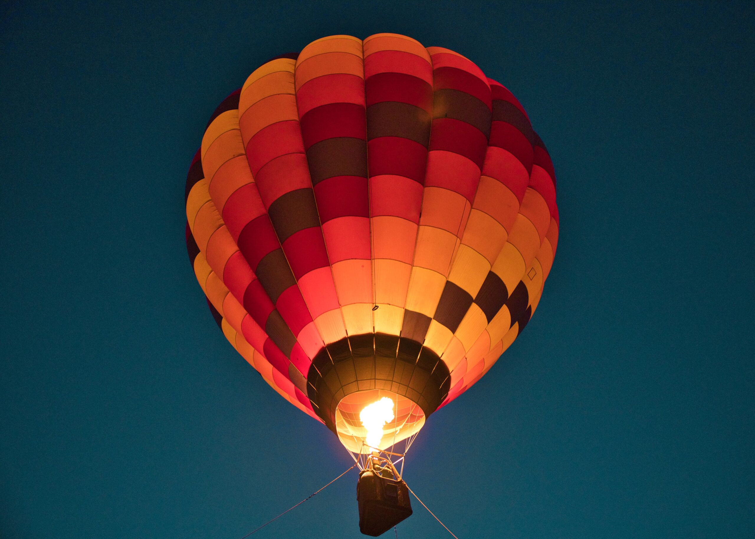 Hot air balloon rising into the sky