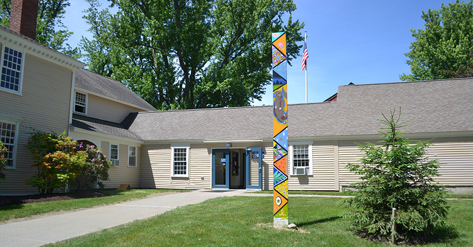 The front of the farmhouse building